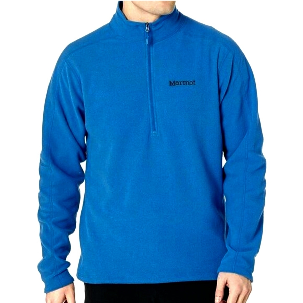 Marmot Rocklin Fleece 1/4 Zip Pullover Mens M Blue